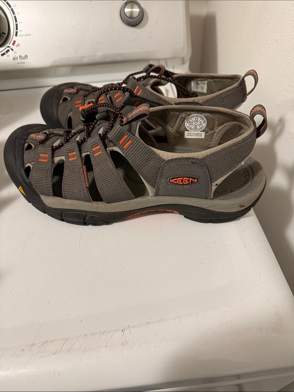 Keen Men’s Gray and Orange Outdoor Sandals